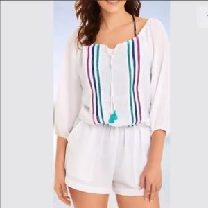 🦋Vera Bradley • Kiera Crochet Romper Cover Up
